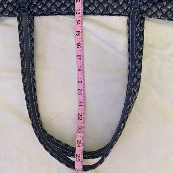 Diane Von Furstenberg Blue Diamond Pattern Travel Bag Tote - Picture 7 of 11